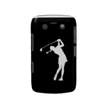 Madame audacieuse Golfer Silhouette White de cas s Coque Blackberry Bold