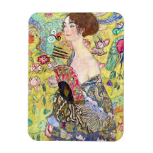 Madame avec la fan par Gustav Klimt, Japonism vint Magnets Souples