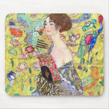 Madame avec la fan par Gustav Klimt, Japonism vint Tapis De Souris