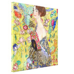 Madame avec la fan par Gustav Klimt, Japonism vint Toiles Tendues