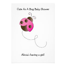 Madame Bug Girl de baby shower d'invitation