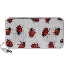 Madame Bugs, art original : Insectes, blanc rouge Haut-parleurs Mobiles
