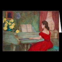 Madame dans la carte rouge cartes