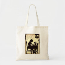 Madame de couture chanteuse Vintage Fairy Poem Sac De Toile