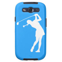 Madame de galaxie de Samsung Golfer Silhouette sur