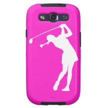 Madame de galaxie de Samsung Golfer Silhouette sur