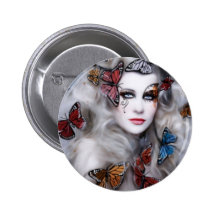 Madame de papillon badge avec épingle