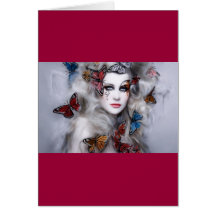 Madame de papillon carte de vœux