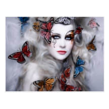Madame de papillon cartes postales