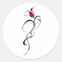 Madame de rose rouge Tribal Tattoo pour le jour de Autocollant Rond