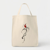 Madame de rose rouge Tribal Tattoo pour le jour de Sac Fourre-tout