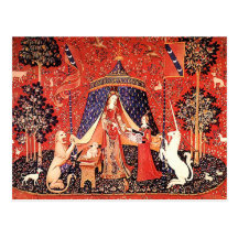 "Madame et la licorne " Carte Postale