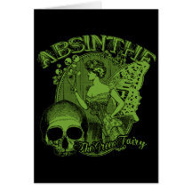 Madame féerique verte d'absinthe cartes