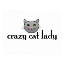 Madame folle de chat carte postale