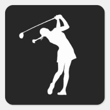 Madame Golfer Silhouette Sticker Black Adhésif