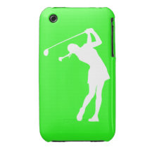 Madame Golfer Silhouette White de l'iPhone 3 sur l Coques iPhone 3