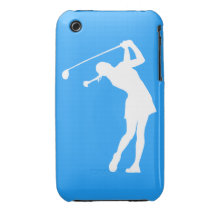Madame Golfer Silhouette White de l'iPhone 3 sur l Coques iPhone 3 Case-Mate