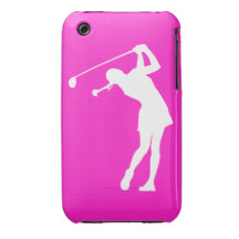 Madame Golfer Silhouette White de l'iPhone 3 sur l Coque Case-Mate iPhone 3
