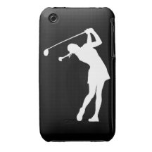 Madame Golfer Silhouette White de l'iPhone 3 sur l Coque Case-Mate iPhone 3
