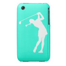 Madame Golfer Silhouette White de l'iPhone 3 sur l Coque iPhone 3 Case-Mate