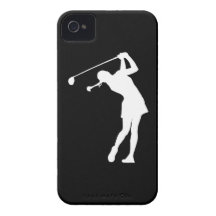 Madame Golfer Silhouette White de l'iPhone 4 sur l Étui iPhone 4