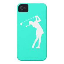 Madame Golfer Silhouette White de l'iPhone 4 sur l Coques Case-Mate iPhone 4