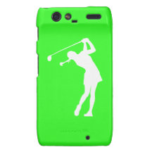 Madame Golfer Silhouette White/vert de Droid RAZR Droid RAZR Case