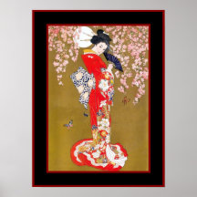 Madame japonaise poster vintage de geisha d'art