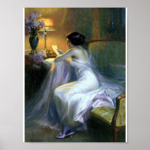 Madame lisant des beaux-arts d'antiquité de lettre posters