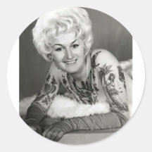 'Madame tatouée par 60 Adhésif Rond