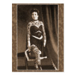 Madame tatouée sur des cartes, cartes postales