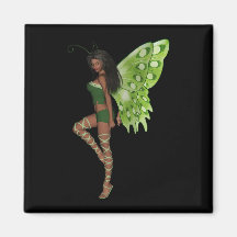 Madame verte Faerie 7 d'aile - fée 3D - Aimant