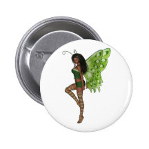 Madame verte Faerie 7 d'aile - fée 3D - Pin's Avec Agrafe