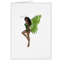 Madame verte Faerie 7 d'aile - fée 3D - Cartes De Vœux