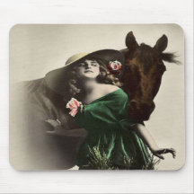 Madame victorienne Mousepad de cheval vintage Tapis De Souris
