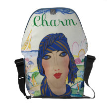 Madame vintage avec du charme d'art déco sacoches