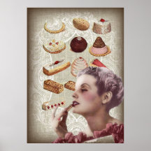 Madame vintage Fashion de Paris de tentation d'Ooh Affiche