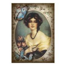 Madame vintage snob Fashion de Paris de papillon Bristols
