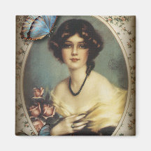 Madame vintage snob Fashion de Paris de papillon Aimants