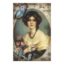 Madame vintage snob Fashion de Paris de papillon Papier À Lettre Personnalisable