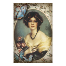 Madame vintage snob Fashion de Paris de papillon Papier À Lettre Customisé