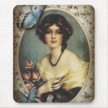 Madame vintage snob Fashion de Paris de papillon Tapis De Souris
