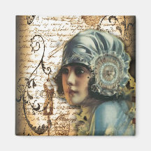 Madame vintage snob shabbychic Fashion de Paris Aimant Pour Réfrigérateur