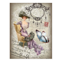 Madame vintage vintage Fashion de Paris de lettre  Carte Postale