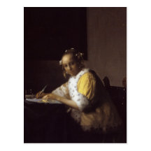 Madame Writing Carte Postale