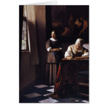 Madame Writing une lettre Cartes