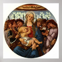 Madonna avec le chant de huit anges poster