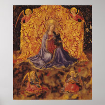 Madonna de l'humilité avec l'enfant et les anges d posters