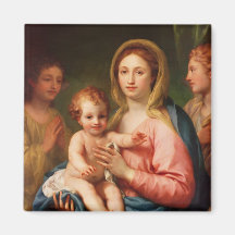 Madonna et enfant avec deux anges, 1770-73 aimants pour réfrigérateur