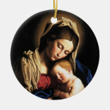 Madonna et enfant ornements de noël